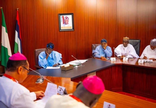 His Eminence John Cardinal Onaiyekan with members of the Catholic Bishops&rsquo; Conference of Nigeria